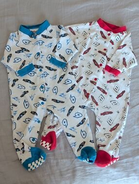 Y2K NASCAR Dale Earnhardt Jr And Mark Martin One Piece Footies Size 3-6 Months
